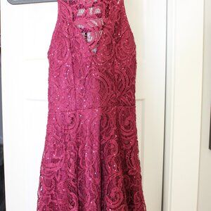 Burgundy Dress with Sequins